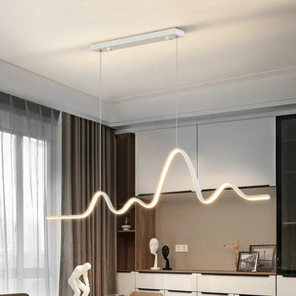 DecorBites™ LED Aluminum Chandelier Modern Wave Line Kitchen Island Pendant Light