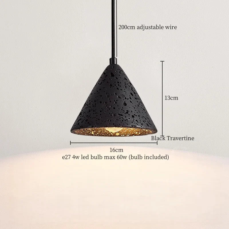DecorBites™ Black Travertine Pendant Light - Nordic Minimalism LED Pendant Lamps for Living Dining Room