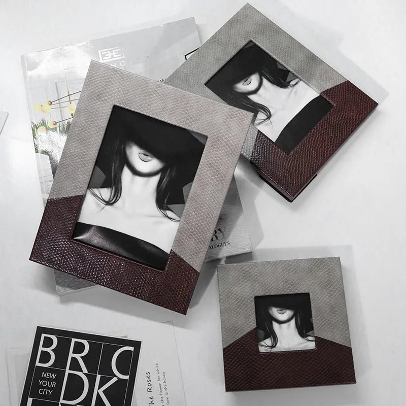 ™ Leather Splice Desktop Photo Frame - Home Decor & Display Accessory