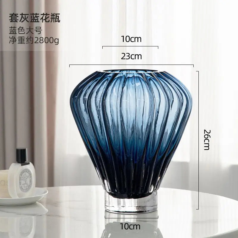 DecorBites™ Blue Hot Air Balloon Vase, Lily Flower Arrangement Home Decoration