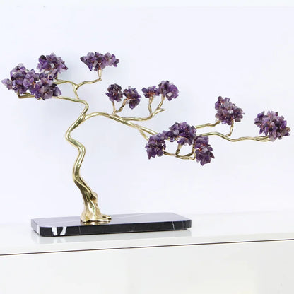 DecorBites™ Crystal and Brass Metal Decorative Figurine for Room Decoration