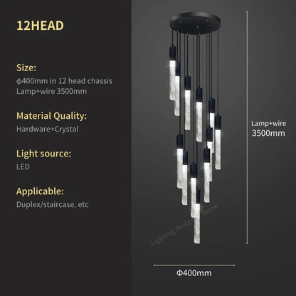 DecorBites™ Crystal Bubble Chandelier Pendant Light - Modern Staircase Hanging Fixture