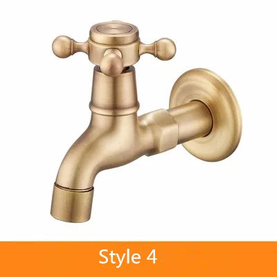 DecorBites™ Antique Brass Garden Bibcocks Single Cold Tap Faucet for Outdoor Use