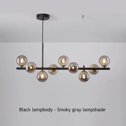 DecorBites™ 9-Light Black LED Pendant Chandelier for Modern Living Spaces