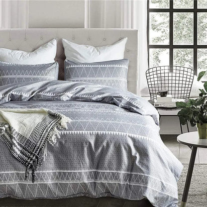 DecorBites™ Boho Chic Stripe Bedding Set with Pillowcase - Ultra-Soft Microfiber Quilt Cover