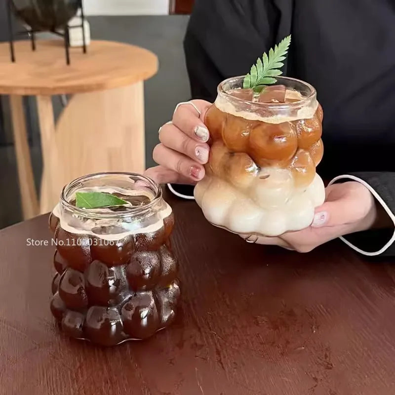™ Heat-Resistant Grape Glass Cup Set: Transparent Drinking Cups for Coffee, Tea, Juice & Beer