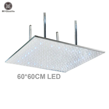 DecorBites™ 16"x32" LED Rainfall Shower Head - Color Changing Luxury Square Design
