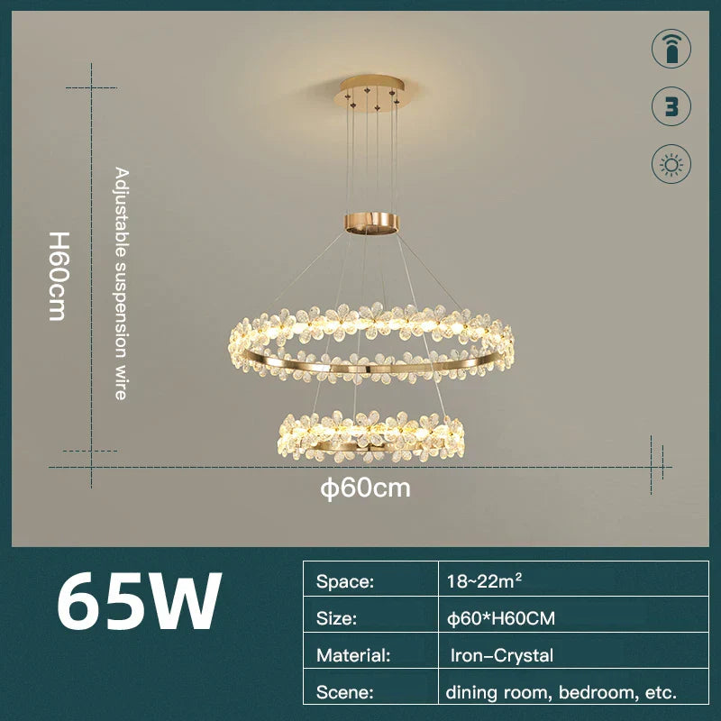 DecorBites™ Crystal LED Chandelier for Home Decor & Luxury Lighting