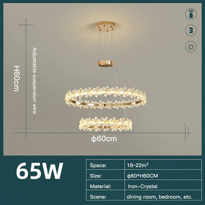 DecorBites™ Crystal LED Chandelier for Home Decor & Luxury Lighting