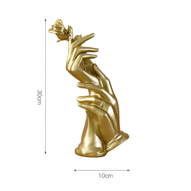 Abstract Gold Resin Statue Handicraft for Living Room, Office Desk Decor - DecorBites™