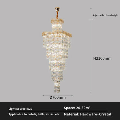 DecorBites™ Crystal Luxe Living Room Chandelier - Modern & Elegant Hall Staircase Lighting
