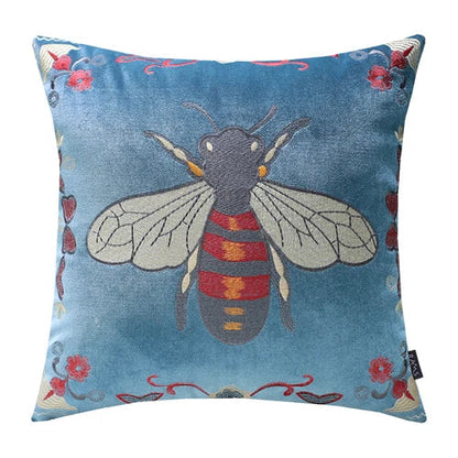 DecorBites™ Bee Embroidery Cushion Cover - Exquisite Animal Design for Sofa Decor