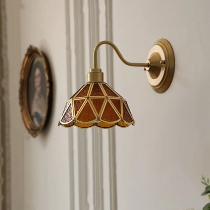 DecorBites™ Blue Glass Copper LED Wall Light Fixture Stair Bar Restaurant Bedroom E27