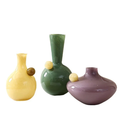DecorBites™ Geometric Glass Sphere Vase for Home Decor and Flower Arrangements