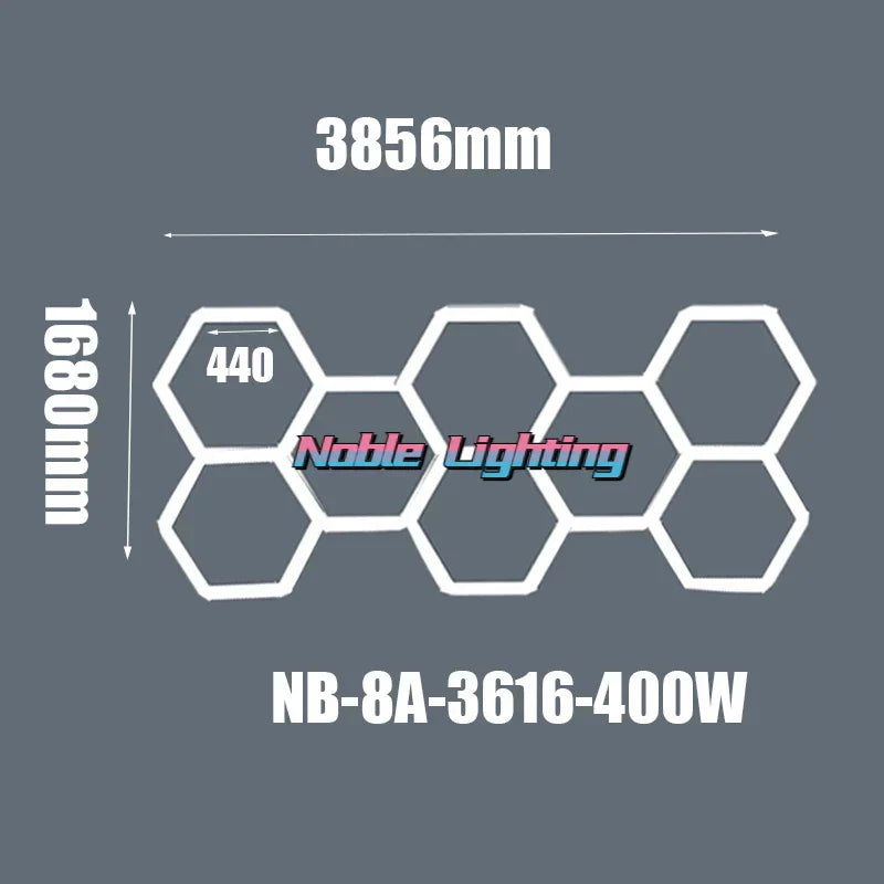 DecorBites™ Aluminum Housing Hexagon LED Light Bar Detailing Light 5X12M Honeycomb Ceiling Lamp