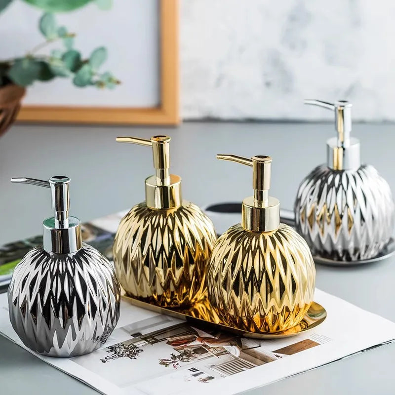 DecorBites™ Ceramic Liquid Soap Dispenser Set 400 ML