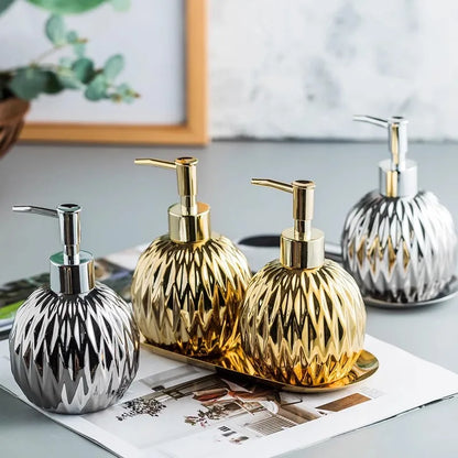 DecorBites™ Ceramic Liquid Soap Dispenser Set 400 ML