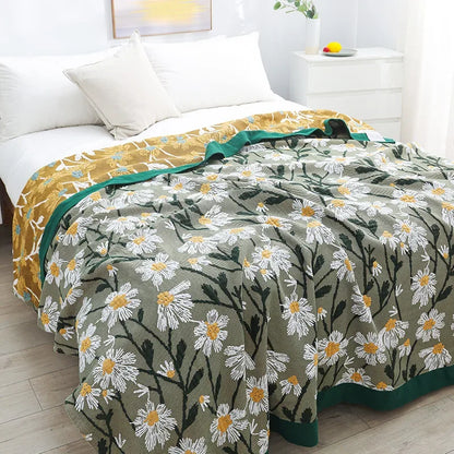 DecorBites™ Cotton Throw Blanket - Retro Chinese Style Quilt & Sofa Cover