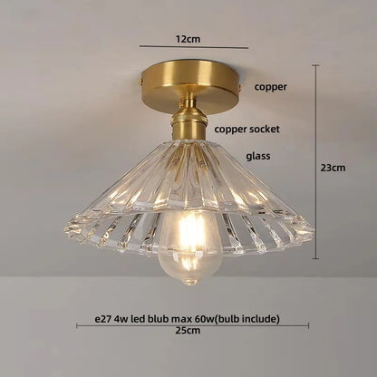 DecorBites™ Crystal Glass Luxury LED Ceiling Light for Hallway Bedroom Corridor Interior Decor