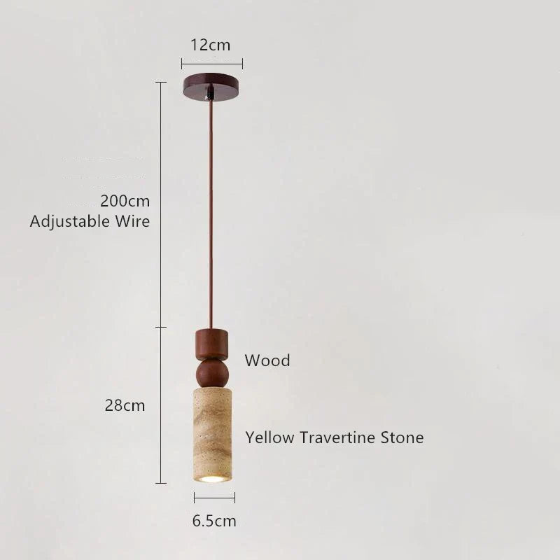DecorBites™ LED Yellow Travertine Hanging Lamp for Home Decor and Lighting Fixtures