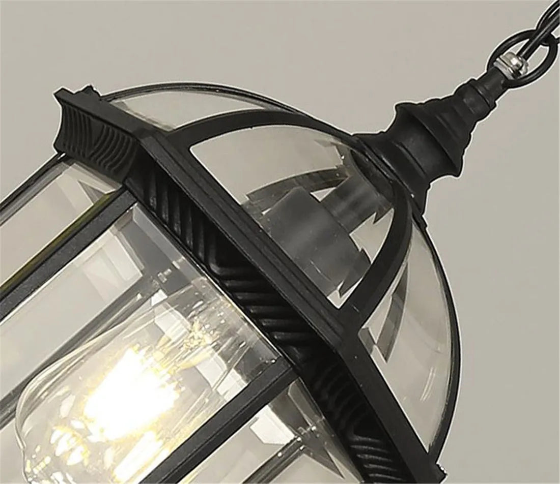 DecorBites™ Black Outdoor Hanging LED Pendant Light for Balcony Walkway & Exterior Lighting