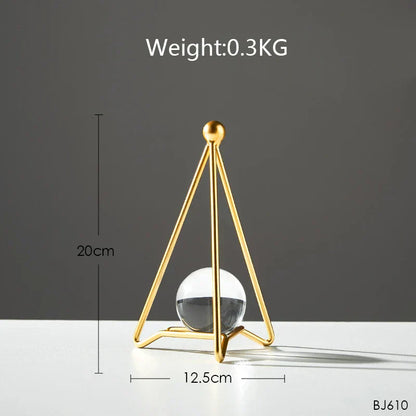DecorBites™ Crystal Ball Crafts: Nordic Light Luxury Modern Metal Décor for Home and TV Cabinet
