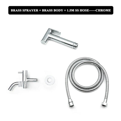 DecorBites™ Brass Dual Purpose Bidet Faucet Set for Bathroom Sprayer and Shower