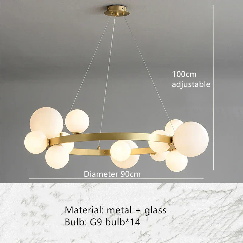 DecorBites™ Clear Glass Bubble Chandelier LED Hanglamp G9 Loft Deco Lighting
