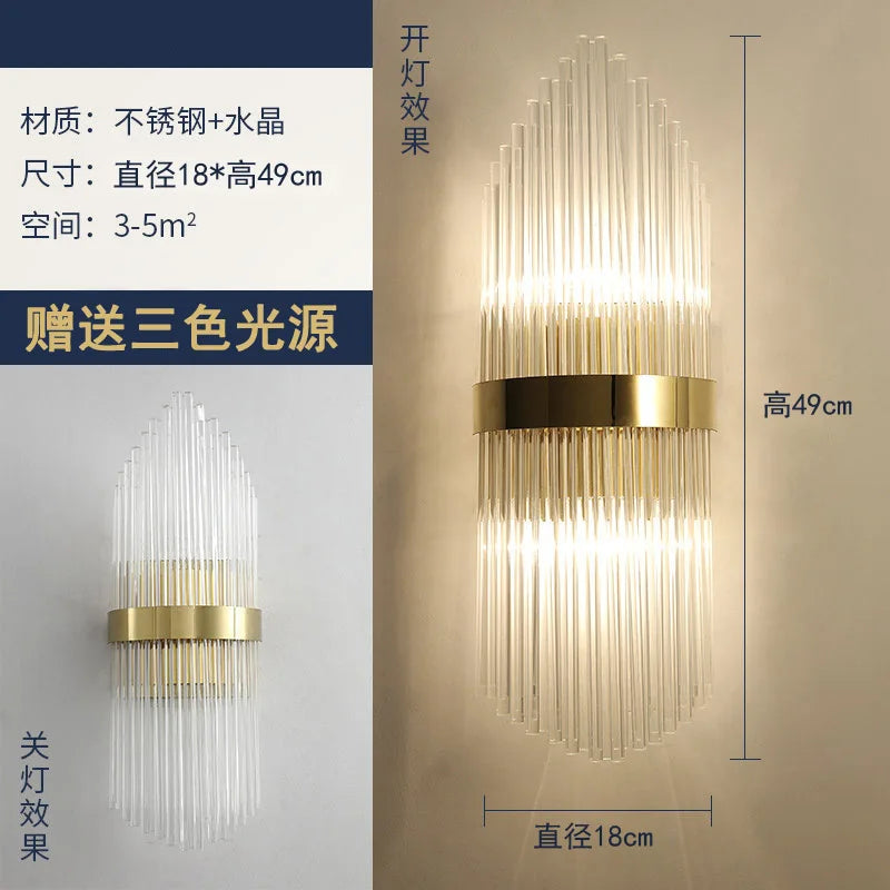 DecorBites™ Crystal Modern Wall Sconce Lamp for Bedroom & Living Room