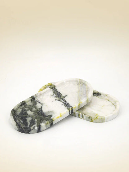 DecorBites™ Calacatta Marble Vanity Tray for Perfume Candles Jewelry Luxury Home Decor
