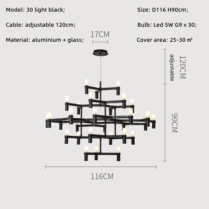 DecorBites™ Crown Major Chandelier: Modern Luxury LED Light for Kitchen, Hotel, Living Room