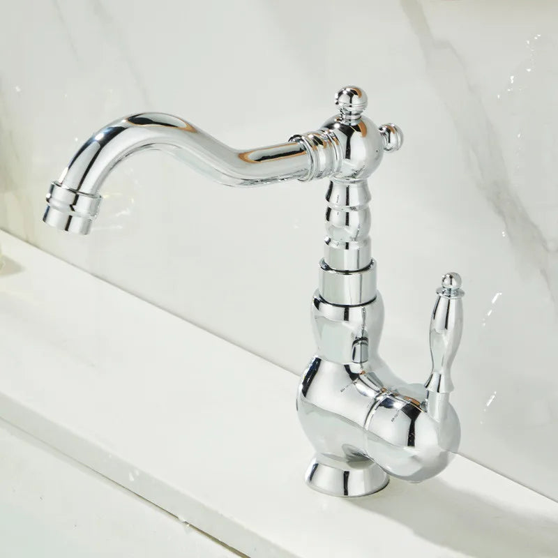™ Gold Basin Faucet Single Handle Bathroom Sink Tap Hot Cold Mixer Tap