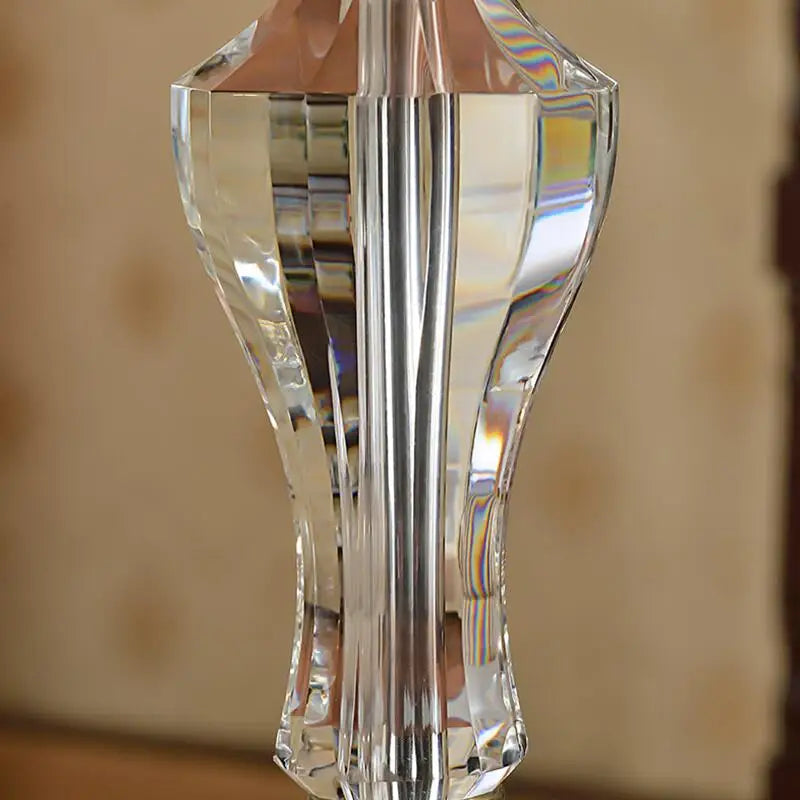DecorBites™ Crystal Table Lamp with Fabric Lampshade - Luxury Bedroom Lighting