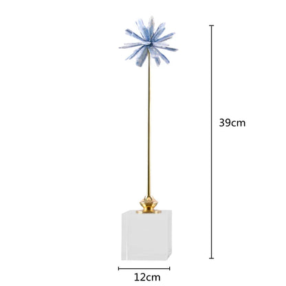 DecorBites™ Crystal Agate Handmade White Flower Home Decor Figurine