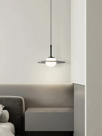 DecorBites™ Glass Pendant Lamp for Bedside with Copper Accents