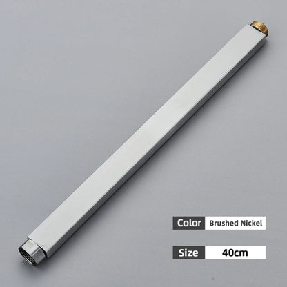 DecorBites™ Black Bathroom Shower Faucet Extension Tube - Round & Square 30/40cm General Interface