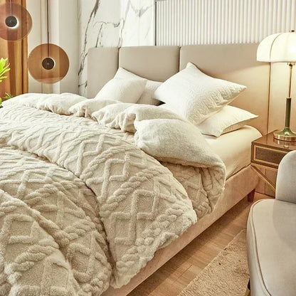 DecorBites™ Cozy Cashmere Blanket Duvet Cover - Soft Warm Fleece Quilt Cover for Beds