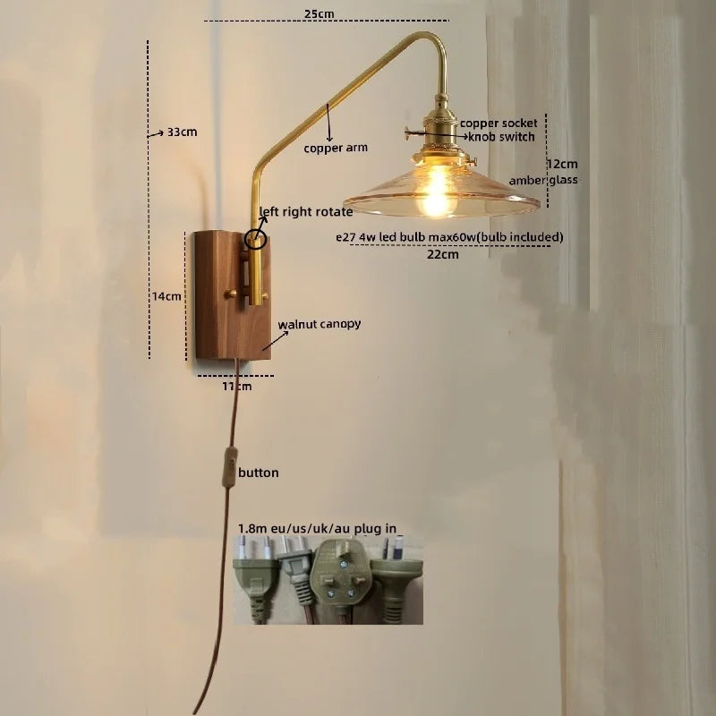 DecorBites™ Copper Ceramic LED Wall Lamps Modern Style for Bedroom Living Room Bar
