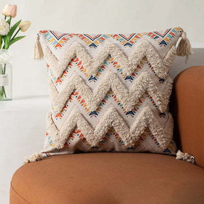 DecorBites™ Boho Fringe Pillow Covers 45x45 - Luxury Decorative Cushions for Sofa and Bed