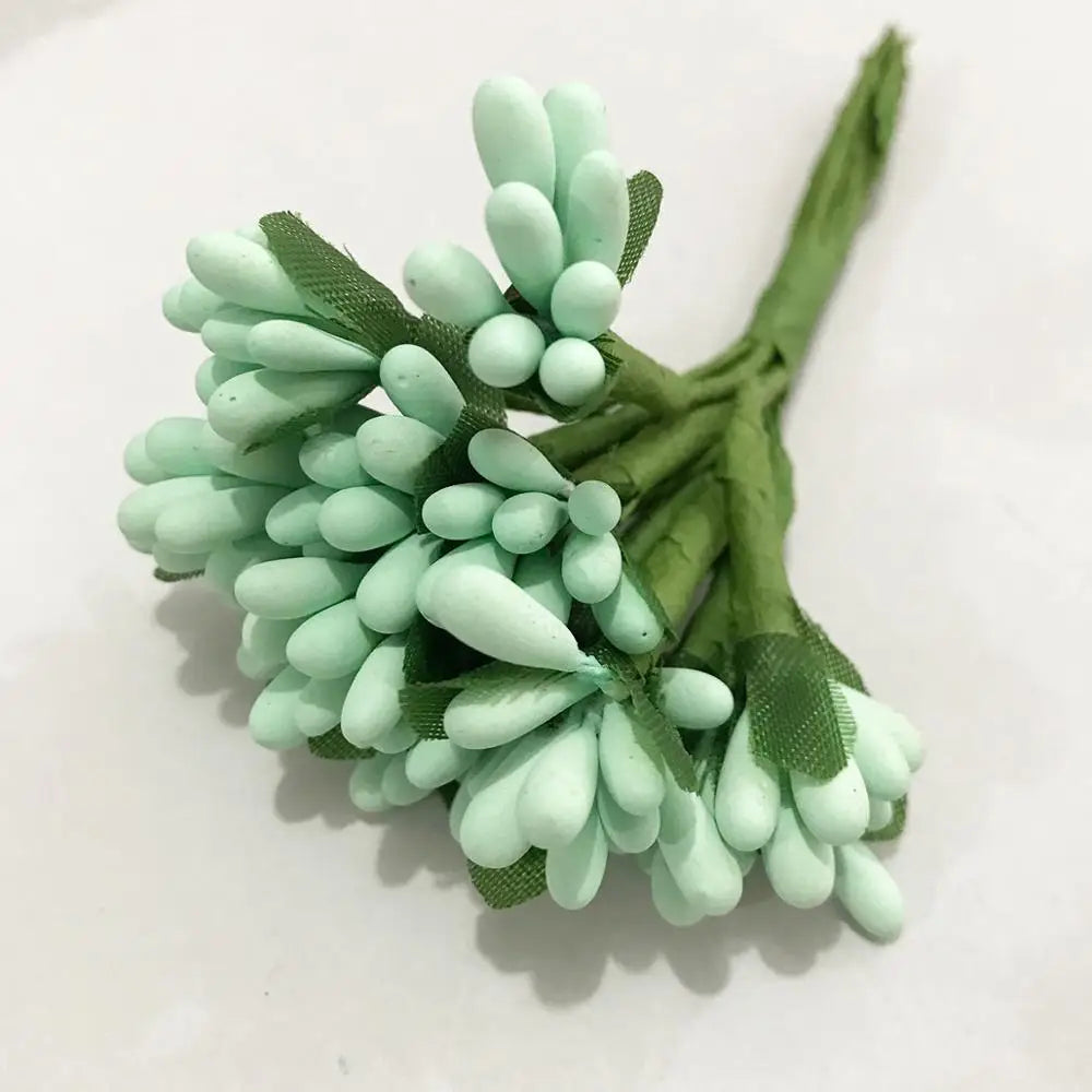 DecorBites™ Blue Flower Cherry Stamen Berries Bundle for DIY Christmas Wedding Decor