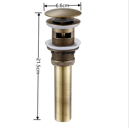 DecorBites™ Brass Pop Up Drain for Bathroom Lavatory Sink - Water Drainer