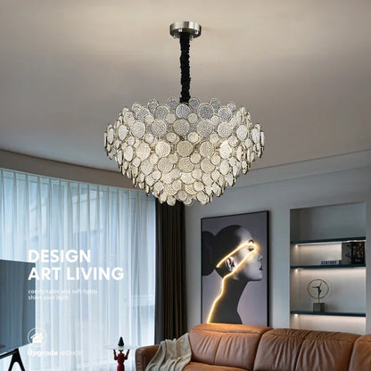 DecorBites™ 2024 Trend LED Ceiling Chandelier for Living Dining Bedroom, Modern Lustre Hanging Light