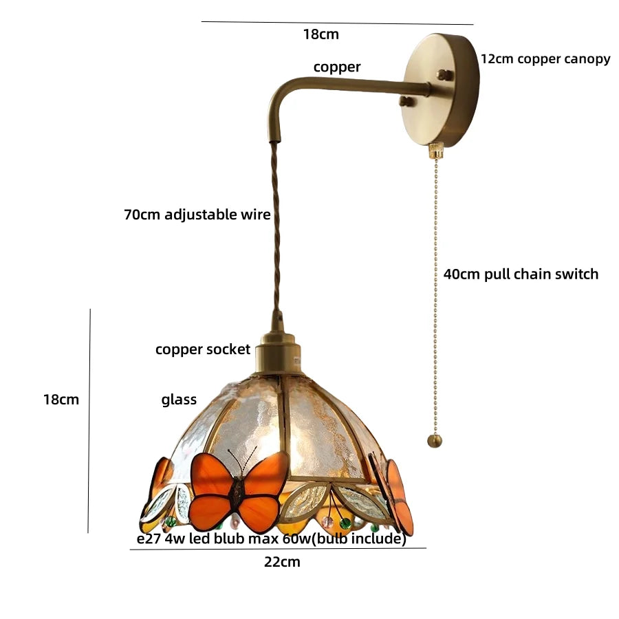 DecorBites™ Butterfly Glass LED Wall Lights - Modern Nordic Style Bedside Lamp