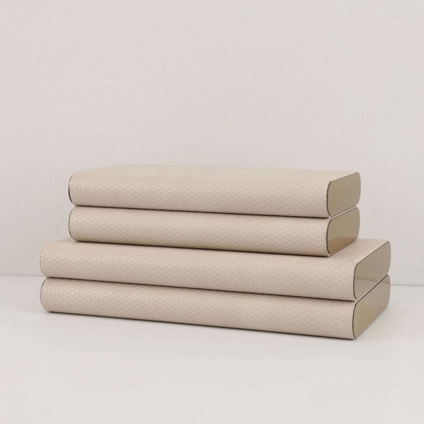 DecorBites™ Beige Leather Metal-edged Jewelry Box & Storage Container