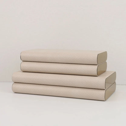 DecorBites™ Beige Leather Metal-edged Jewelry Box & Storage Container