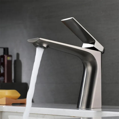 DecorBites™ Brushed Gold Bathroom Basin Faucet - Single Hole Water Mixer Crane