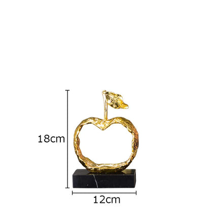 DecorBites™ Fruit Shaped Metal Crafts Apple/pear Hollow Out Sculpture Modern Home Decor