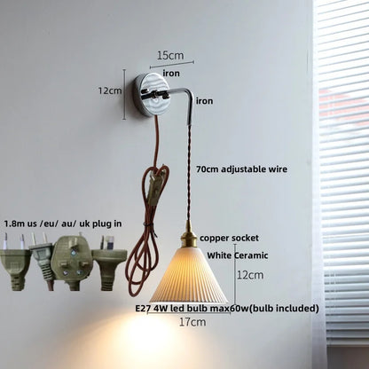 DecorBites™ Ceramic LED Wall Light with Pull Chain Switch - Nordic Design