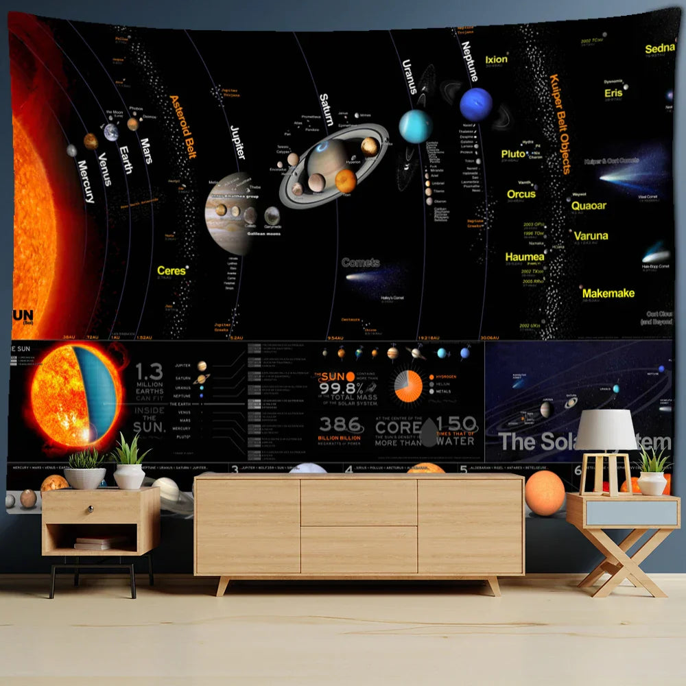 DecorBites™ Astronaut Moon Tapestry Wall Hanging - Boho Hippie Living Room Decor
