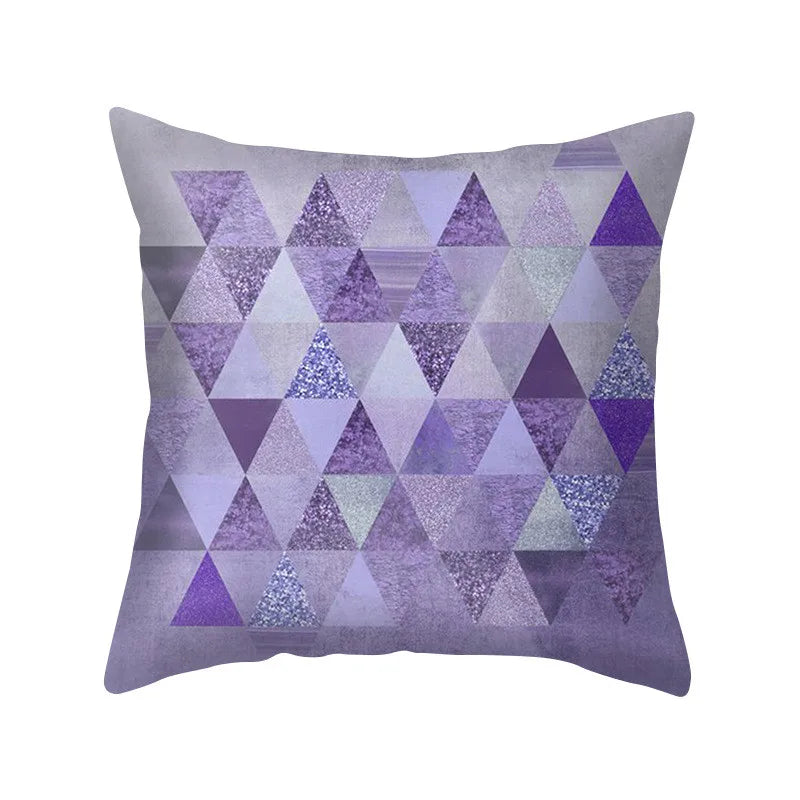 DecorBites™ Blue Purple Polyester Pillow Case Throw Pillow Cover for Home Office Bedroom Sofa